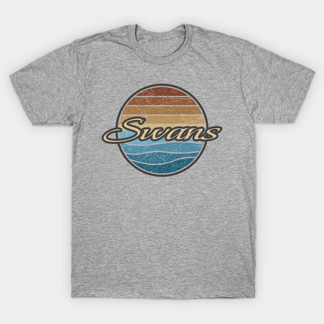 Swans Retro Waves T-Shirt by North Tight Rope